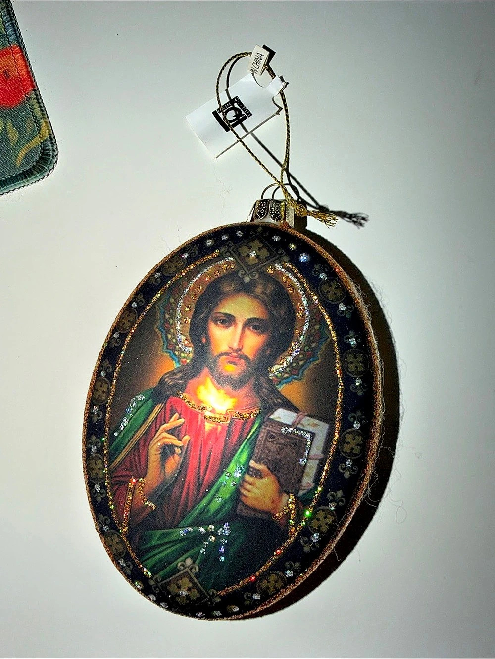 Religious Icon Oval Jesus Christmas Ornament NWT